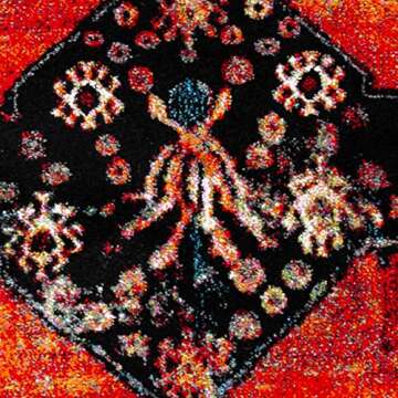 SAFAVIEH Vintage Hamadan Collection Accent Rug - 4' x 6', Orange & Multi, Traditional Persian Design, Non-Shedding & Easy Care, Ideal for High Traffic Areas in Entryway, Living Room, Bedroom (VTH217B)