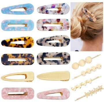Acrylic Pearls Hair Clips - 16 PCS for Stylish Looks