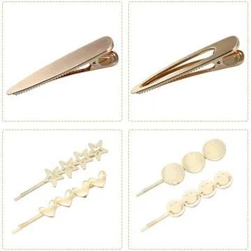 Acrylic Pearls Hair Clips - 16 PCS for Stylish Looks