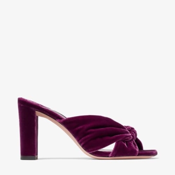 Yishaweiqi Women's Slip On Knot Mules Squared Open Toe Chunky Heel Sandals Comfortable Party Wedding Bridal Party Dress Shoes