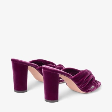 Yishaweiqi Women's Slip On Knot Mules Squared Open Toe Chunky Heel Sandals Comfortable Party Wedding Bridal Party Dress Shoes