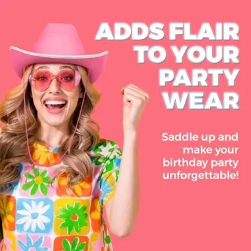 Bedwina Pink Cowgirl Hat - Adjustable Felt Hat for Fun Events