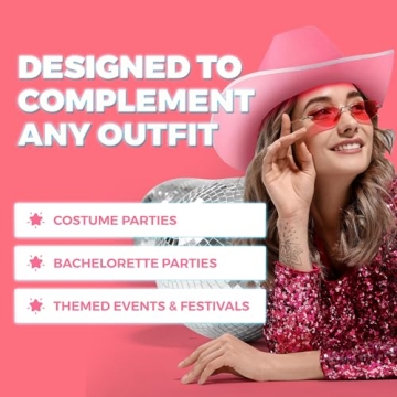 Bedwina Pink Cowgirl Hat - Adjustable Felt Hat for Fun Events