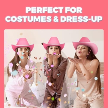 Bedwina Pink Cowgirl Hat - Adjustable Felt Hat for Fun Events