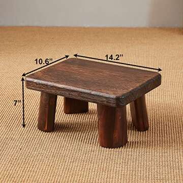 SINOBEST Wooden Stool - Sturdy Step Stool for All Ages
