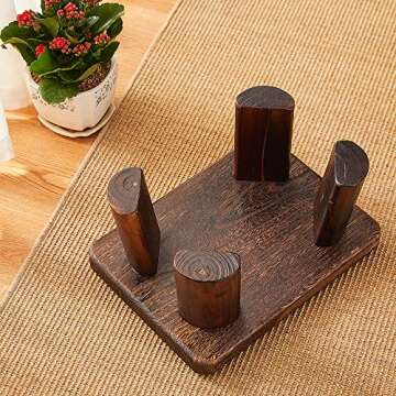 SINOBEST Wooden Stool - Sturdy Step Stool for All Ages