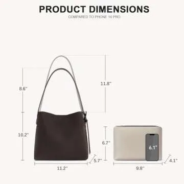 BOSTANTEN Bucket Bag Vegan Leather Shoulder Purses for Women Trendy Adjustable Strap, Coffee