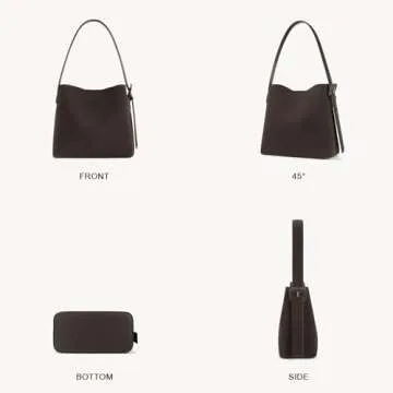 BOSTANTEN Bucket Bag Vegan Leather Shoulder Purses for Women Trendy Adjustable Strap, Coffee