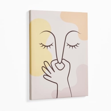 SOONOW Bathroom Canvas Wall Art Decor - Funny Nose Pinch Design for Bright Bathrooms