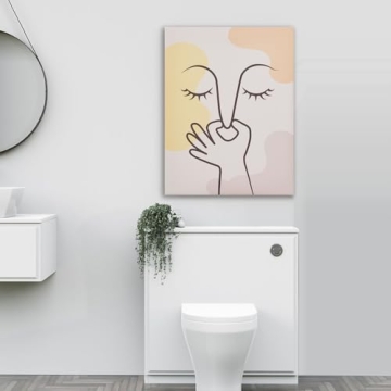SOONOW Funny Bathroom Canvas Art Decor - Unique Gift Idea