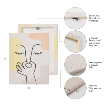 SOONOW Funny Bathroom Canvas Art Decor - Unique Gift Idea