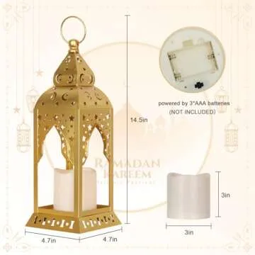 DECORKEY Ramadan LED Candle Lantern - Vintage Charm for Home Decor