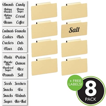 mDesign Clip-On Kitchen Storage Tags - Set of 8 - Stylish & Functional
