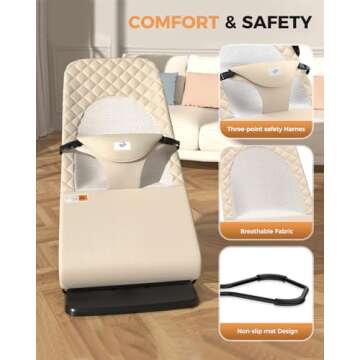 Comfortable Baby Bouncer Seat for Infants 0-12 Months