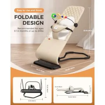 Comfortable Baby Bouncer Seat for Infants 0-12 Months