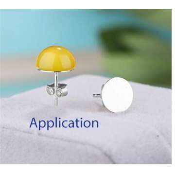 Adabele 200pcs Hypoallergenic Stud Earring Posts Findings Gold Plated 3mm Small Flat Board Glue On Setting 200pcs Earnut Backs for DIY Craft Earrings Jewelry Making CF222-3