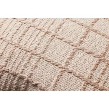 Loloi Magnolia Home by Joanna Gaines Liv Collection PMH0064 Beige 13'' x 21'' Cover w/Poly Pillow