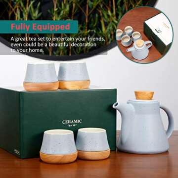 Elegant 10-Piece Ceramic Teapot Set for Gift Giving