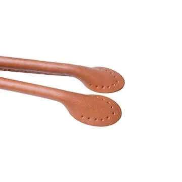 Wento Pair 24'' Genuine Leather Purses Straps with Ear Shape End,Punch Hole Ready,Real Leather Bag H...