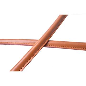 Wento Pair 24'' Genuine Leather Purses Straps with Ear Shape End,Punch Hole Ready,Real Leather Bag Handles,Replacement Purse Straps,Handbag Bag Wallet Straps WT0003 (24'', Camel)…