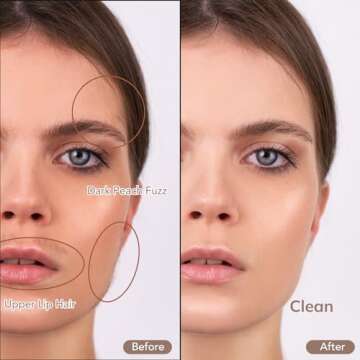 PELCAS Electric Dermaplaning Tool Kit with LED Light, Mini Face Dermaplaning Razor, Painless 3 Speeds Facial Peach Fuzz, Exfoliation, Dead Skin & Hair Removal System for Women with 6 Replace Blades