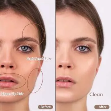 PELCAS Electric Dermaplaning Tool Kit with LED Light, Mini Face Dermaplaning Razor, Painless 3 Speeds Facial Peach Fuzz, Exfoliation, Dead Skin & Hair Removal System for Women with 6 Replace Blades