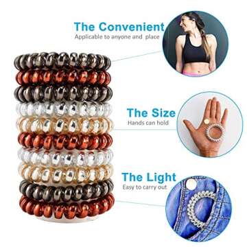 10Pcs Spiral Hair Ties No Crease For Women Girls, Elastic Coil Hair Ties For Thick Hair, Phone Cord ...