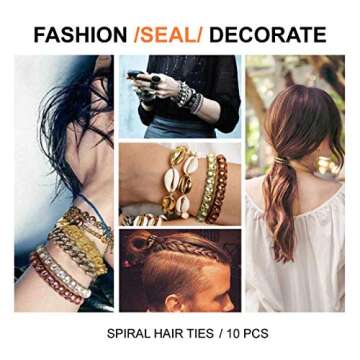 10Pcs No-Crease Spiral Hair Ties for All Hair Types