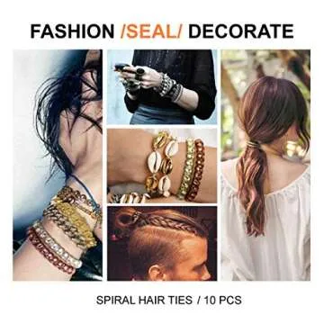 10Pcs No-Crease Spiral Hair Ties for All Hair Types