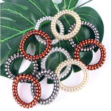 10Pcs No-Crease Spiral Hair Ties for All Hair Types