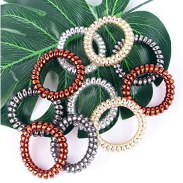 10Pcs No-Crease Spiral Hair Ties for All Hair Types
