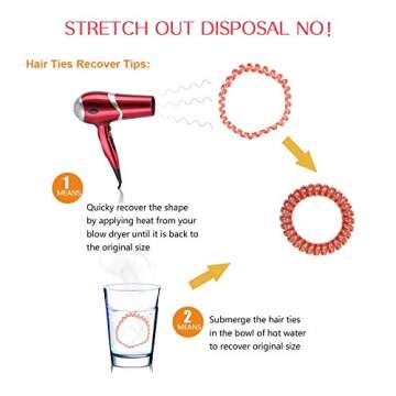 10Pcs No-Crease Spiral Hair Ties for All Hair Types