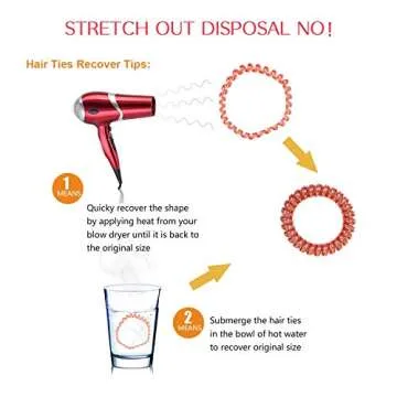10Pcs No-Crease Spiral Hair Ties for All Hair Types