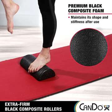 CanDo Black Composite High-Density Roller, Half-Round, 6"" X 36