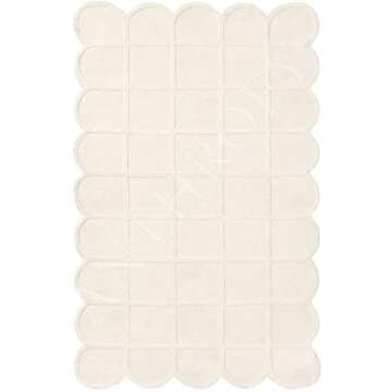 Anthrofy Selena Scallop 8x10 Wool Area Rug - Beige