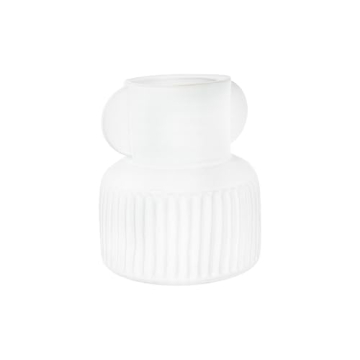 Creative Co-Op Pleated Stoneware Vase with Handles