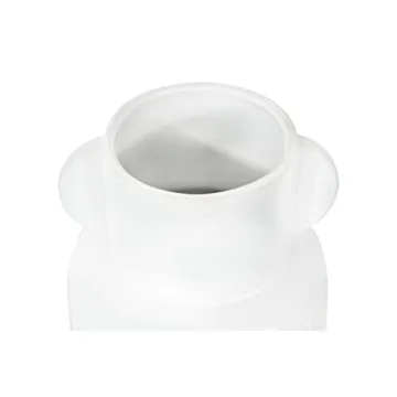 Creative Co-Op Pleated Stoneware Vase with Handles