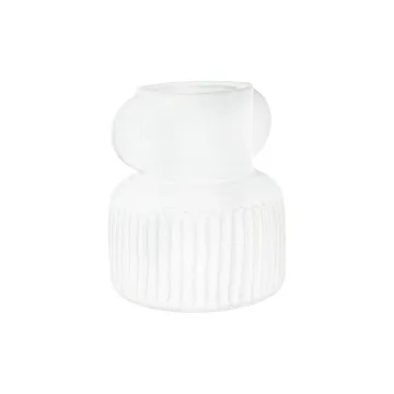 Creative Co-Op Pleated Stoneware Vase with Handles