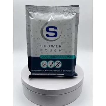Shower Pouch XL Heatable Reusable Body Wipes 15 Pack