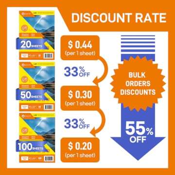 VIOLETTO Self-Seal Laminating Sheets - 50 Sheets for Easy Document Protection