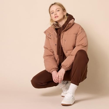 Cropped Full-Zip Puffer Jacket for Winter Style
