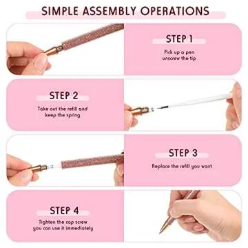 Epakh 3 Pieces Weeding Pen Vinyl Pen Pin Weeding Tool Retractable Pin Pen Fine Point Weeding Pin Pen Glitter Metal Vinyl Air Release Installation for DIY Craft