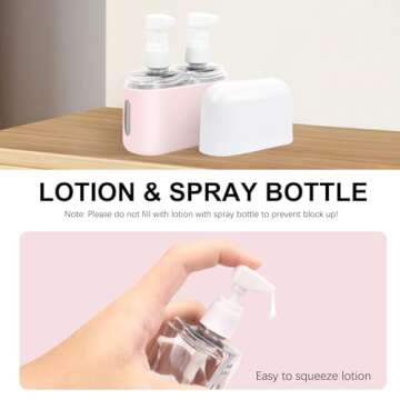 Skycase Travel Bottles, Travel Size Toiletries - Leak Proof Refillable Tsa Approved Travel Bottles, 2 in 1 Travel Containers with Labels Airplane Accessories Kits for Lotion Liquid (Pink)