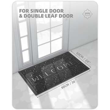 Color&Geometry Welcome Mats Outdoor Door mat Outside Entrance, 24"x36" Door Mats Outdoor Entrance, H...