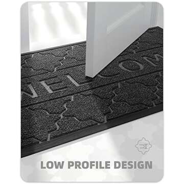 Color&Geometry Welcome Mats Outdoor Door mat Outside Entrance, 24"x36" Door Mats Outdoor Entrance, Heavy Duty Non Slip Waterproof Rubber Outside Door Mats, Entry Rug for Entryway, Patio, BlackGrey