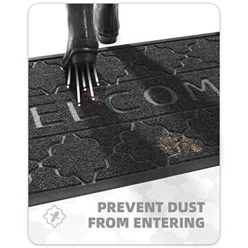 Color&Geometry Welcome Mats Outdoor Door mat Outside Entrance, 24"x36" Door Mats Outdoor Entrance, Heavy Duty Non Slip Waterproof Rubber Outside Door Mats, Entry Rug for Entryway, Patio, BlackGrey