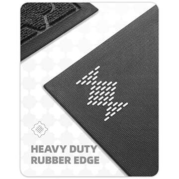 Color&Geometry Welcome Mats Outdoor Door mat Outside Entrance, 24"x36" Door Mats Outdoor Entrance, Heavy Duty Non Slip Waterproof Rubber Outside Door Mats, Entry Rug for Entryway, Patio, BlackGrey