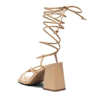 DREAM PAIRS Women's Strappy High Heel Sandals for Elegance