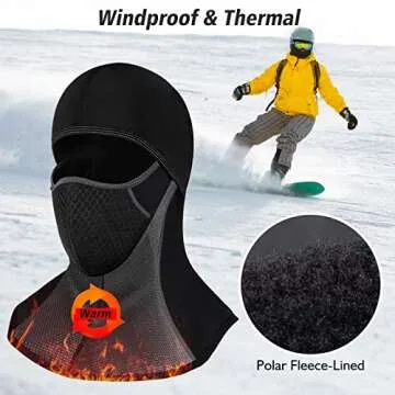 ROTTO Balaclava Face Mask for Motorcycle Motorbike Cycling Winter Full Face Masks Thermal Polar Flee...