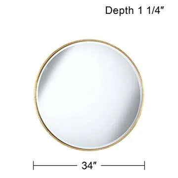 Uttermost Mayfair Round Decorative Mirror 34" Antique Gold